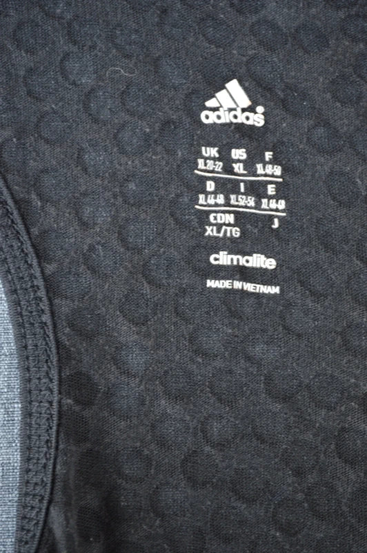 adidas Climalite Damen Tank Top in Schwarz mit Pink-Logo – Gr. XL