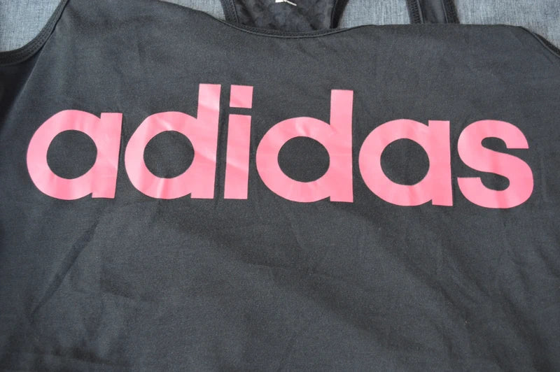 adidas Climalite Damen Tank Top in Schwarz mit Pink-Logo – Gr. XL