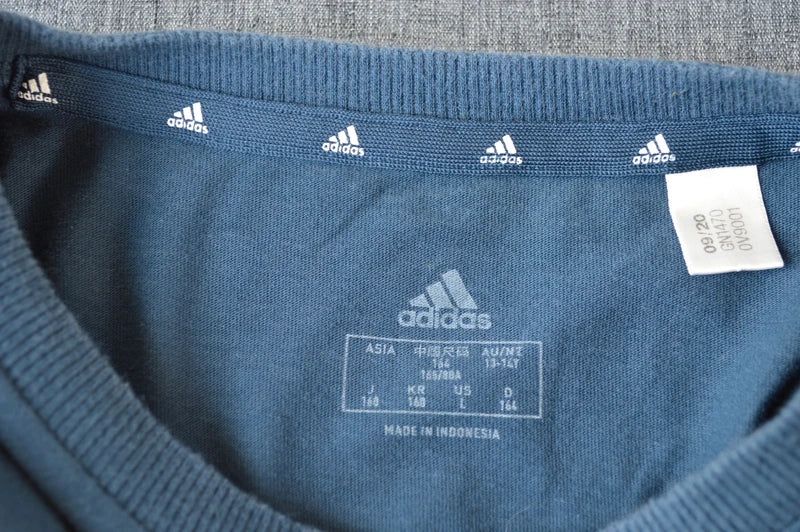 adidas Damen/Girls Brushstroke Logo T-Shirt in Graublau – Gr. XS/S