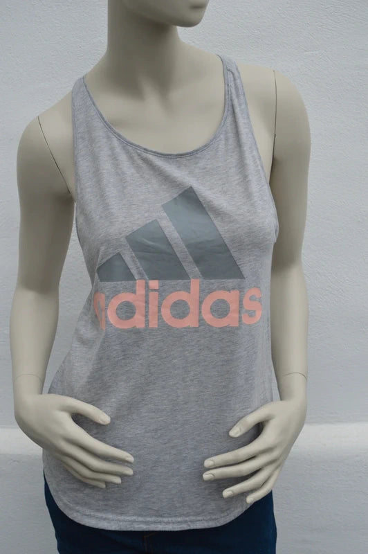 adidas Damen Racerback Tank Top in Grau-Meliert – Gr. S
