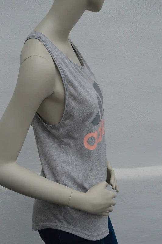 adidas Damen Racerback Tank Top in Grau-Meliert – Gr. S