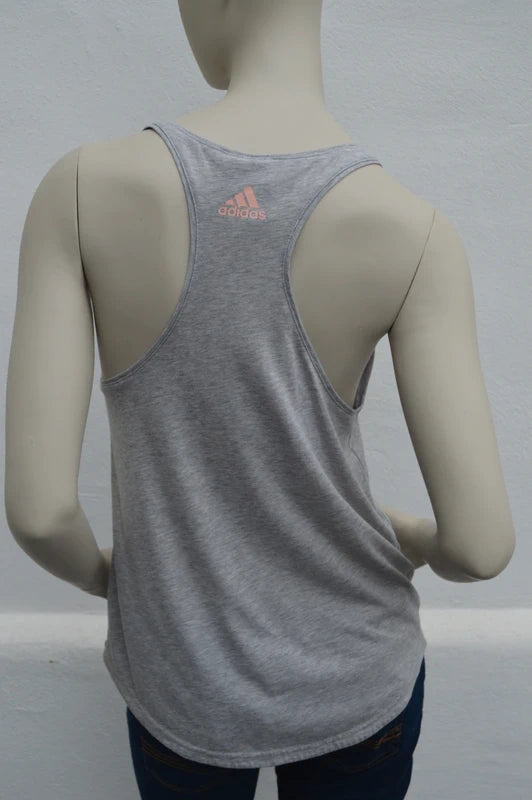 adidas Damen Racerback Tank Top in Grau-Meliert – Gr. S