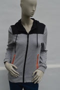 adidas Neo Damen Colorblock Sweatjacke in GrauSchwarz – Gr. S