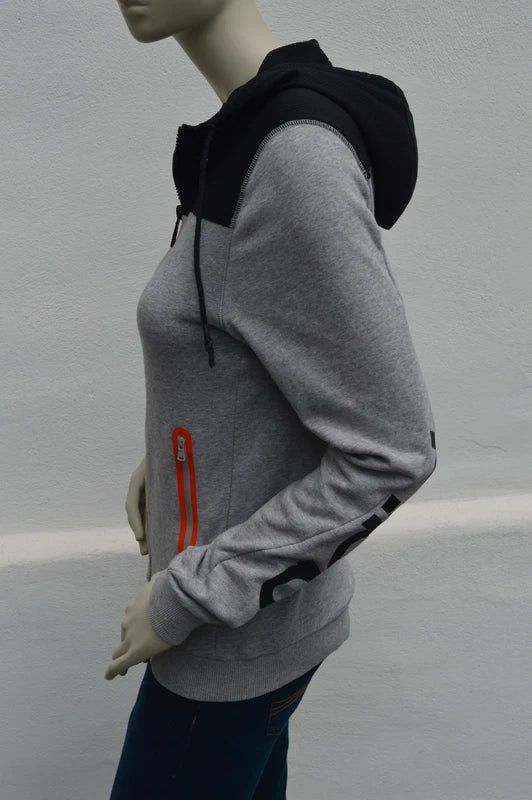 adidas Neo Damen Colorblock Sweatjacke in GrauSchwarz – Gr. S