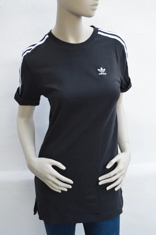 adidas Originals 3-Stripes Long T-Shirt  Kleid in Schwarz – Gr. 32 (XS)