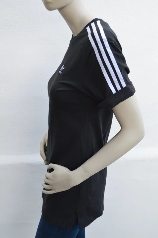 adidas Originals 3-Stripes Long T-Shirt  Kleid in Schwarz – Gr. 32 (XS)