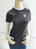 adidas Originals Damen 3-Stripes California Ringer T-Shirt in Schwarz – Gr. M (D 38)