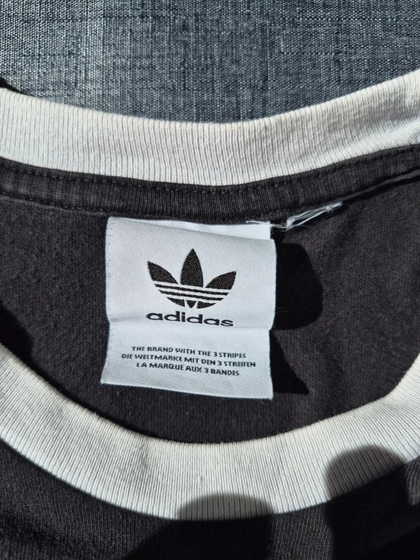 adidas Originals Damen 3-Stripes California Ringer T-Shirt in Schwarz – Gr. M (D 38)