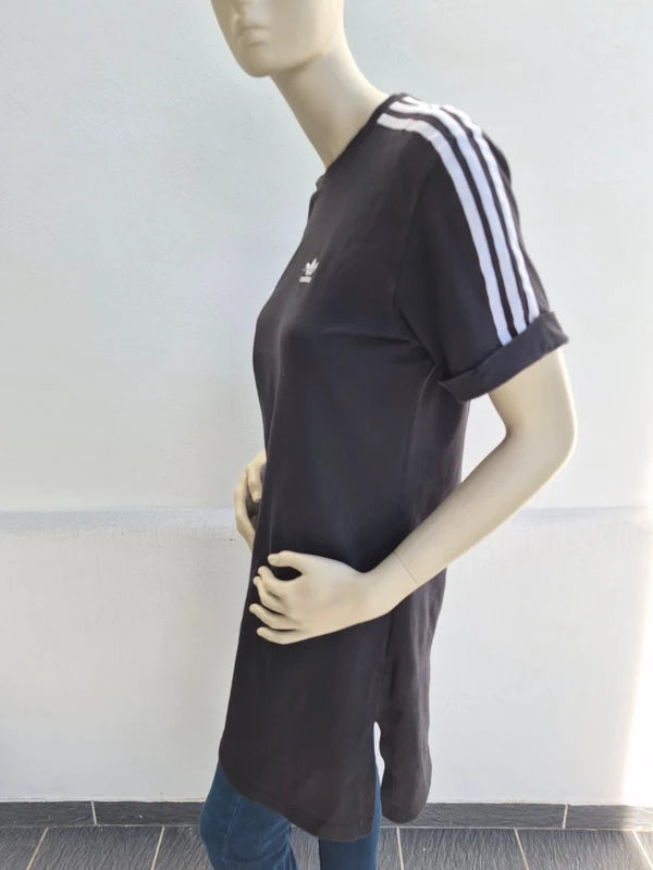 adidas Originals Damen 3-Stripes Tee Dress in Schwarz – Gr. M (D 38)