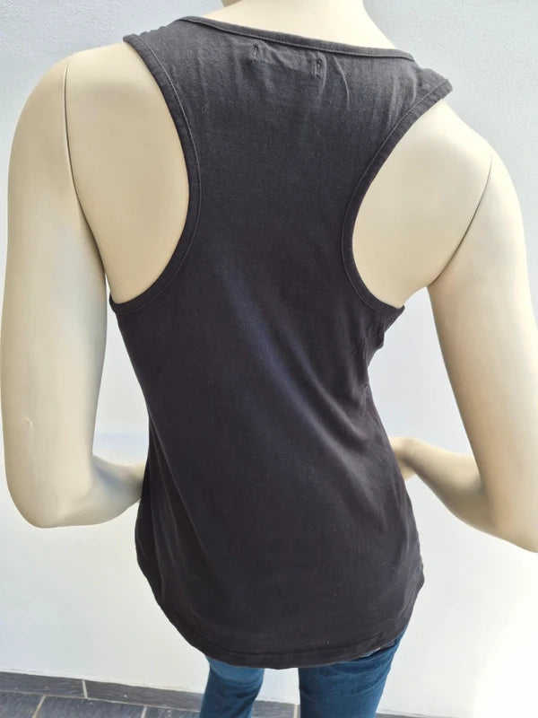 adidas Originals Damen Trefoil Racerback Tank Top in Schwarz/Pink – Gr. S (UK 10)