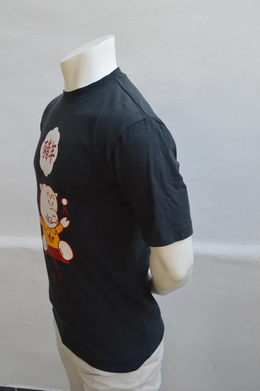 adidas Originals "Year of the Pig" Table Tennis Vintage T-Shirt in Schwarz – Gr. S/M